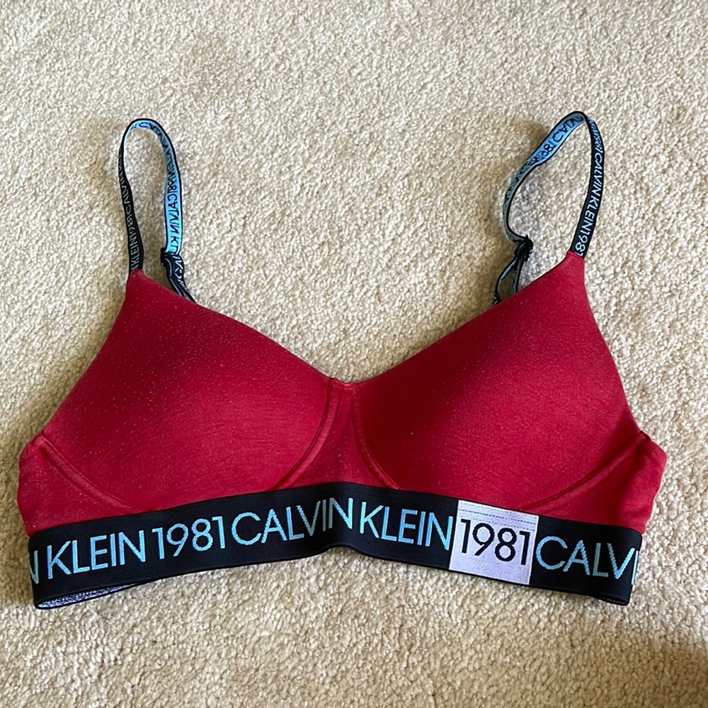 Calvin Klein Red Padded Wireless Bralette